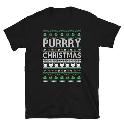 Purry Christmas Funny Ugly Christmas Sweater Design Cat Lovers Xmas Gift T-Shirt