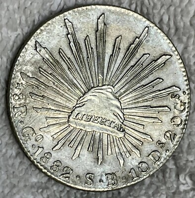 1882 MEXICO 8 REALES GO GUANAJUATO SB TONED SILVER EXC | eBay