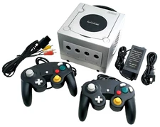 Nintendo GameCube DOL-001 Gaming System SILVER Console 2 Controller Bundle NGC