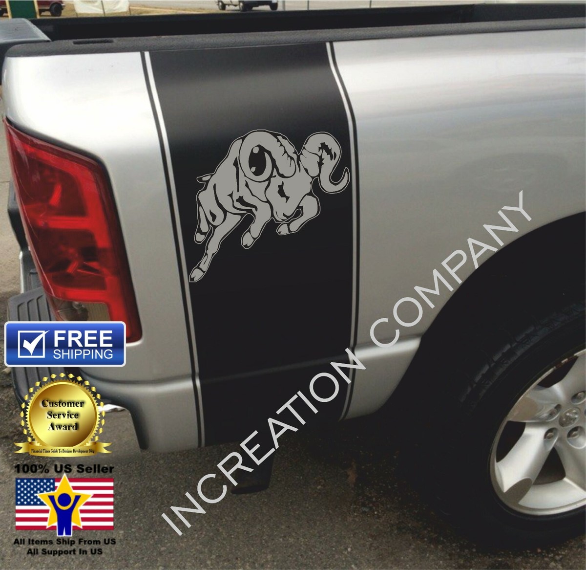 Stripes Sticker Compatible With Ford F150 Super Crew Cab 2009 - Present Hockey Sport Decal Side Door Vinyl Mirror Stripes 4x4 off Road