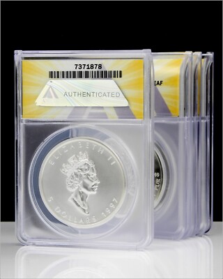1997 MS 68 ANACS CANADA Silver Maple Leaf Coin - Low Mintage - Key
