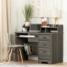 South Shore Versa Computer Desk with Hutch in Gray Maple | eBay