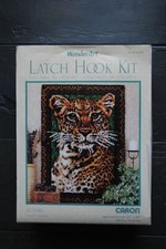Caron Wonderart LEOPARD Latch Hook Kit 4458 27" x 40" Rug Wild Cat Animal