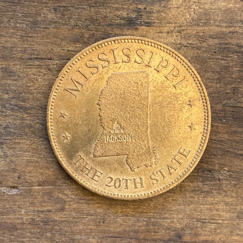 Shell’s States of the Union Coin Game Version 1 West Virginia Brass Token 