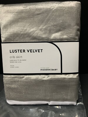 Pottery Barn Kids MODERN Baby LUSTER VELVET Crib Skirt CRIBSKIRT