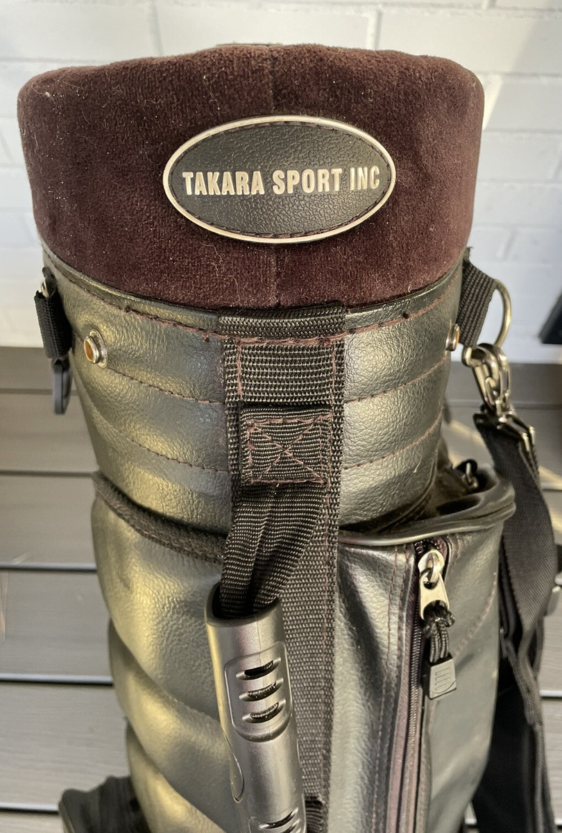Takara Sport Inc Golf Bag Black Leather w/ Strap Vintage | eBay
