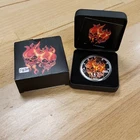 2020 1 oz  Silver American Eagle Colorized Burning Twin Skulls - Box CoA - F8709