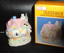 UIB 1994 PORCELAIN LIGHTED EASTER HOUSE BY FABRI CENTERS OF AMERICA