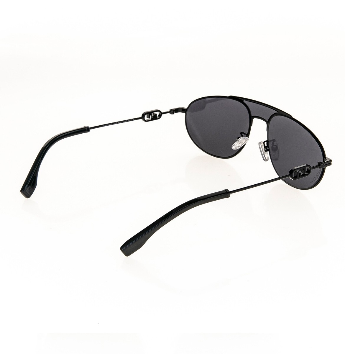 FENDI O'LOCK 40072 Black FF Lock Logo Chain Unisex Metal Pilot