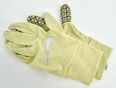 Nike Dri-Fit Gloves Men's Small Element Running Dark Citron/Silver/Black