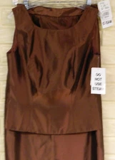 NWT ELEGANT MICHAELANGELO BRONZE COLORED SLEEVELESS TOP AND LONG SKIRT SIZE 2