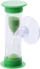 Green Toothbrush Timer for Kids, 2mins Sand Clock Timer Plastic Suction Cup