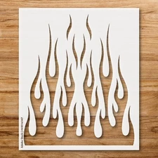 Stylized Flame Design Wall Art Reusable Plastic Stencil - StencilAir