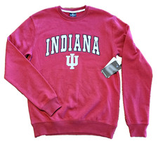 Men's Colosseum Red IU Indiana University Team Arch Logo Pullover Sweatshirt S
