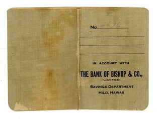 1923 Hilo Hawaii The Bank of Bishop Bank Book
