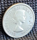 1955 Canada Silver 25 cent- Fineness .80- VG Condition