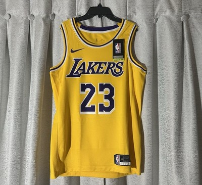 【未使用タグ付】レブロン　CAVS ユニフォーム　黄色 LeBron James Los Angeles Lakers Nike AUTHENTIC Jersey Icon Edition