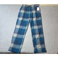 Perry Ellis Portfolio Pajamas Mens M Blue Buffalo Plaid Fleece Comfy Pajamas NEW
