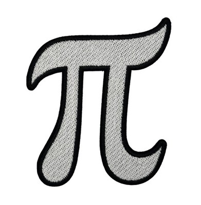 Pi Symbol Embroidered Iron-on Patch