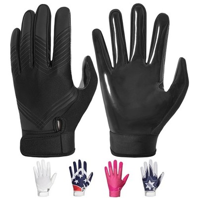 RIGWARL Football Gloves Adult Men, Youth Kids Adult-S, Black