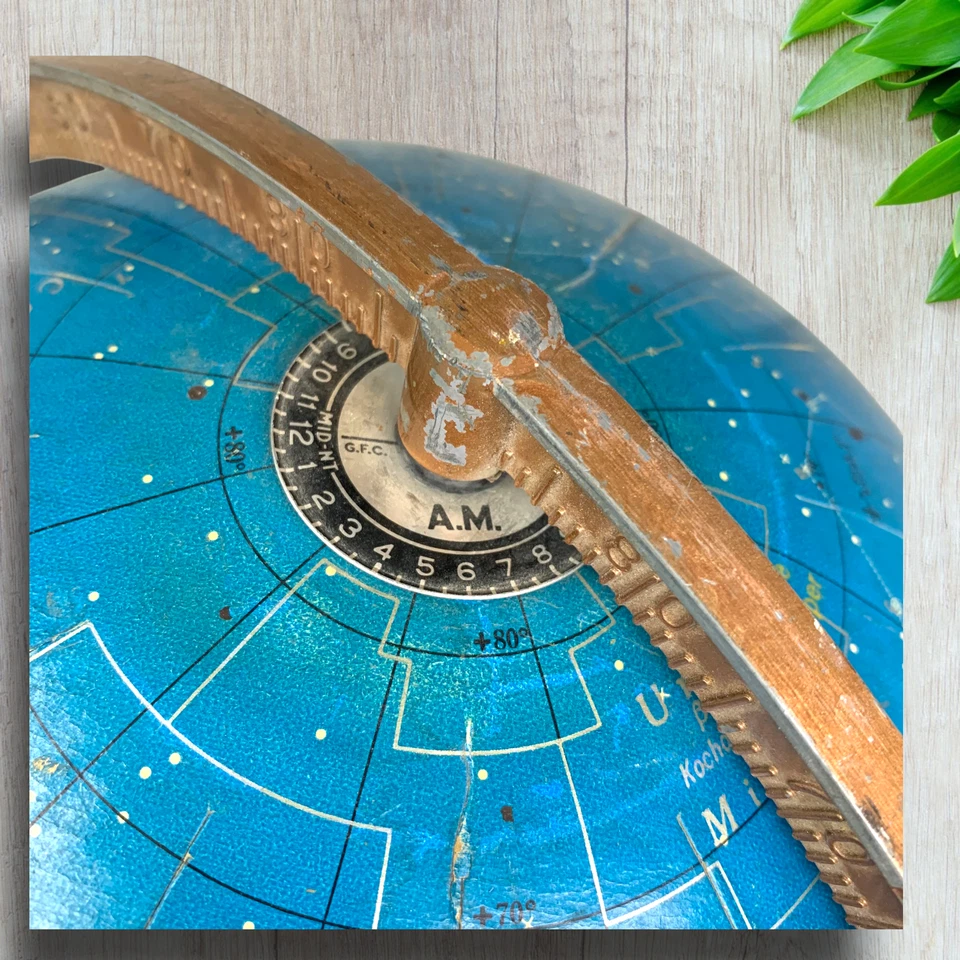 De colección MCM Cram's 12" Cielo Nocturno Celestial Zodiaco Constelaciones Globo en Soporte Foto 4 de 4