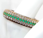 Heat 2CT Treated Green Tourmaline 925 Sterling Silver Eternity Ring Sz 9 H4-3 — photo 2