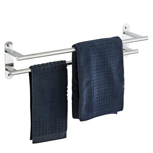 Rack For Bathroom, Double Towel Bar 24 Inch Wall Mounted Bru