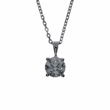 14Kt Gold 0.70 Ct Lab Grown Diamond Solitaire Pendant Necklace