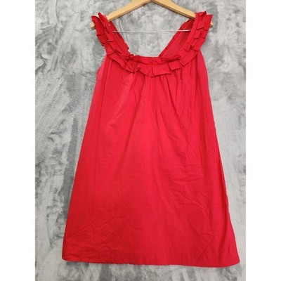 Anthropologie Dress Womens 6 Red Fei Carambola Ruffled Sleeveless Lined Mini