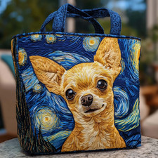 Personalized Chihuahua Dog Puppy Pet Lovers Quilted Tote Bag Woman Handbag Gift
