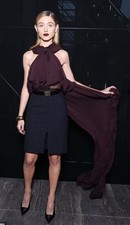 SAINT LAURENT LAVALLIERE NECK BLOUSE BORDEAUX...
