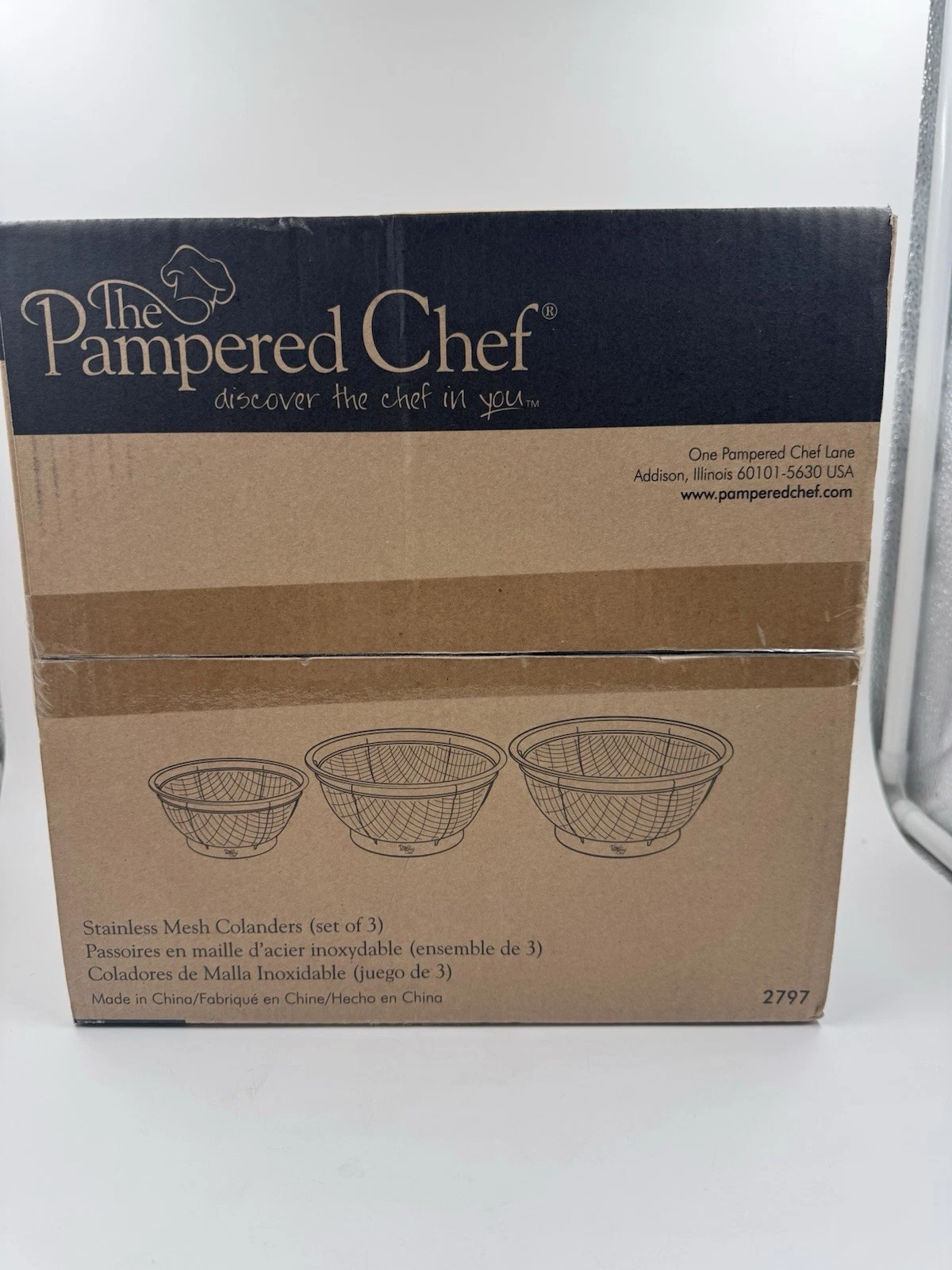 Pampered Chef Stainless Steel Mesh Colander Set of 3, Model 2797, Never Used
Opens in a new window o
