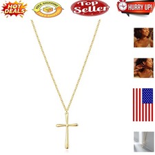Elegant 14K Gold-Plated Cross Necklace with Cubic Zirconia