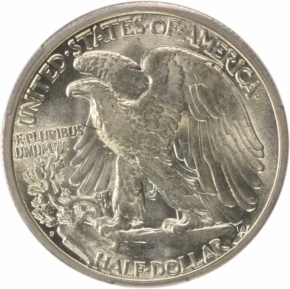 1929-D Walking Liberty Silver Half Dollar AU58 CACG - Image 4 of 4