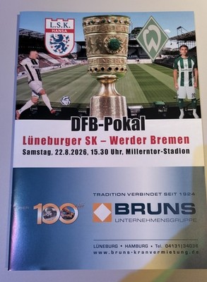 Programme fan booklet 26/27 DFB CUP Lüneburg SK-Werder Bremen 