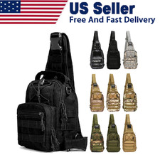 Outdoor Tactical Sling Bag Military MOLLE Crossbody Pack Chest Shoulder Backpack