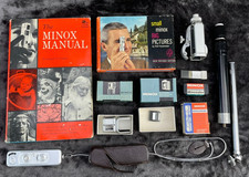 Vintage Minox Spy Camera Case Selfie Angle View Manuals Film UNTESTED