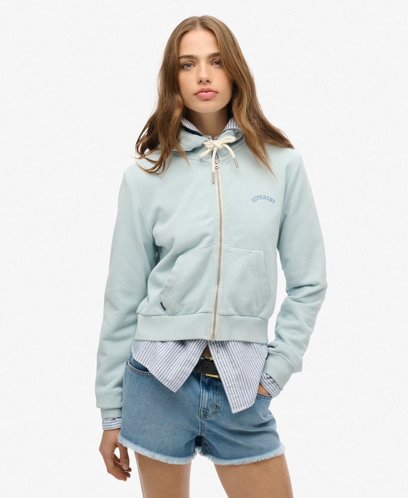 Superdry Womens Essential Logo Cropped Zip Hoodie