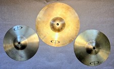 Three GP Groove Percussion Hi Hat Drum Cymbals a Pair of 8" One 10" Metal