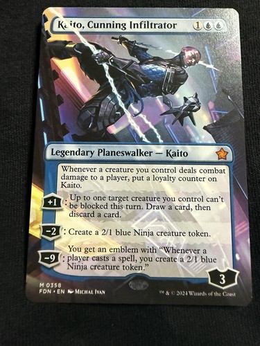 Kaito Cunning Infiltrator #358 Borderless MTG Foundations Mythic NM