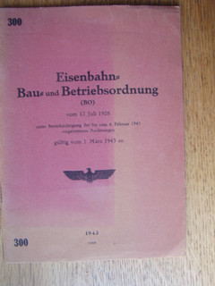 Eisenbahn Bau und Betriebsordnung der Deutschen Reichsbahn 1928 gültig ab 1943
