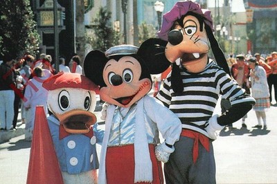 Ansichtskarte, Disney Mgm Studios, Mickey, Goofy und Donald