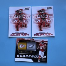 2018 Score - Color Rush Kareem Hunt (2) #2 + Scoreboard Hunt Card