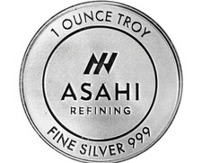 1 oz .999 Fine Silver - Asahi Round - Unique!!! 105.00 per troy oz