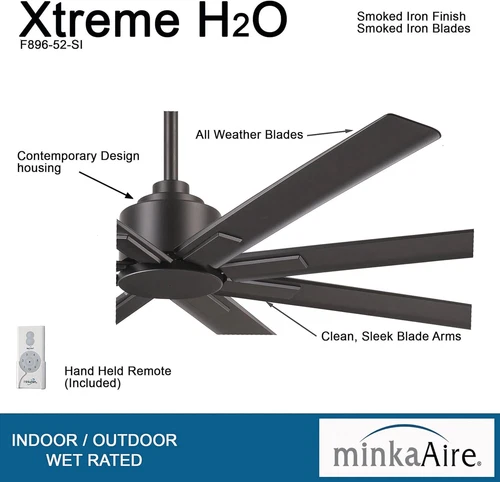Xtreme H2O 52" Ceiling Fan in Coal - Stylish & Durable Design - Picture 5 of 9