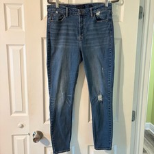 Lucky Brand Women's Skinny Jeans Size 12/31 Medium Blue Wash Distressed Slim Fit