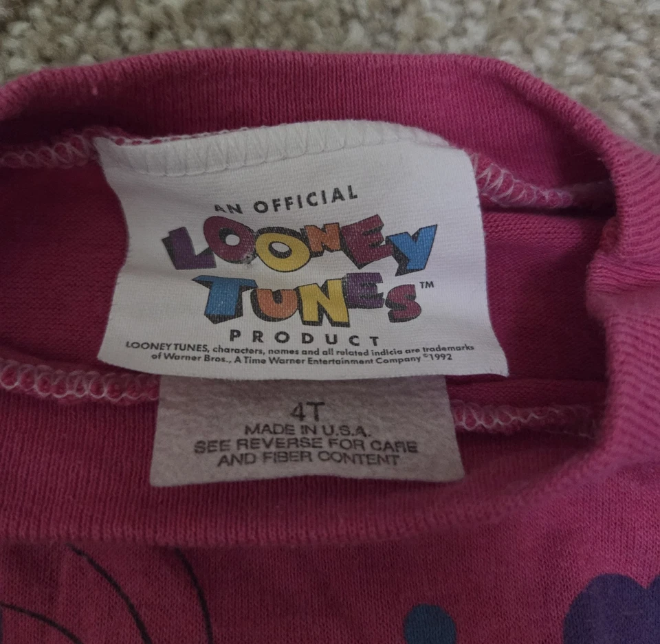 Винтажный 90-х Looney Tunes Tweety птица цветочный футболка верхний леггинсы комплект размер 4T - Изображение 4 из 4