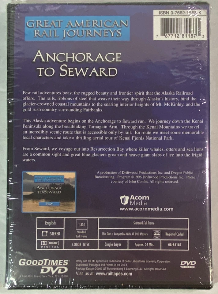 Great American Rail Journeys: Anchorage To Seward DVD 1996 - Image 2 of 3