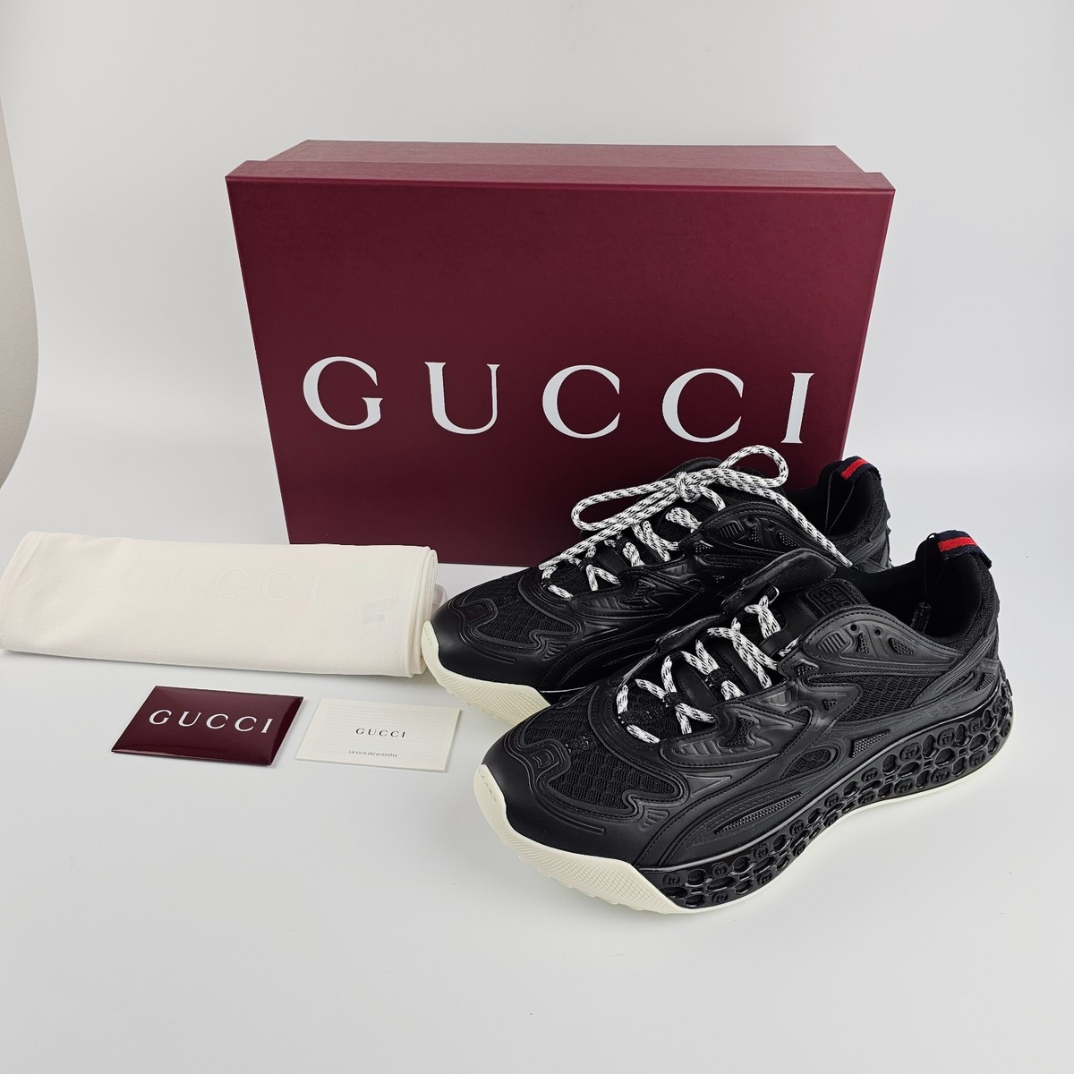 GUCCI Cub3D $1340 Men's Black Sneakers New & Authentic | eBay