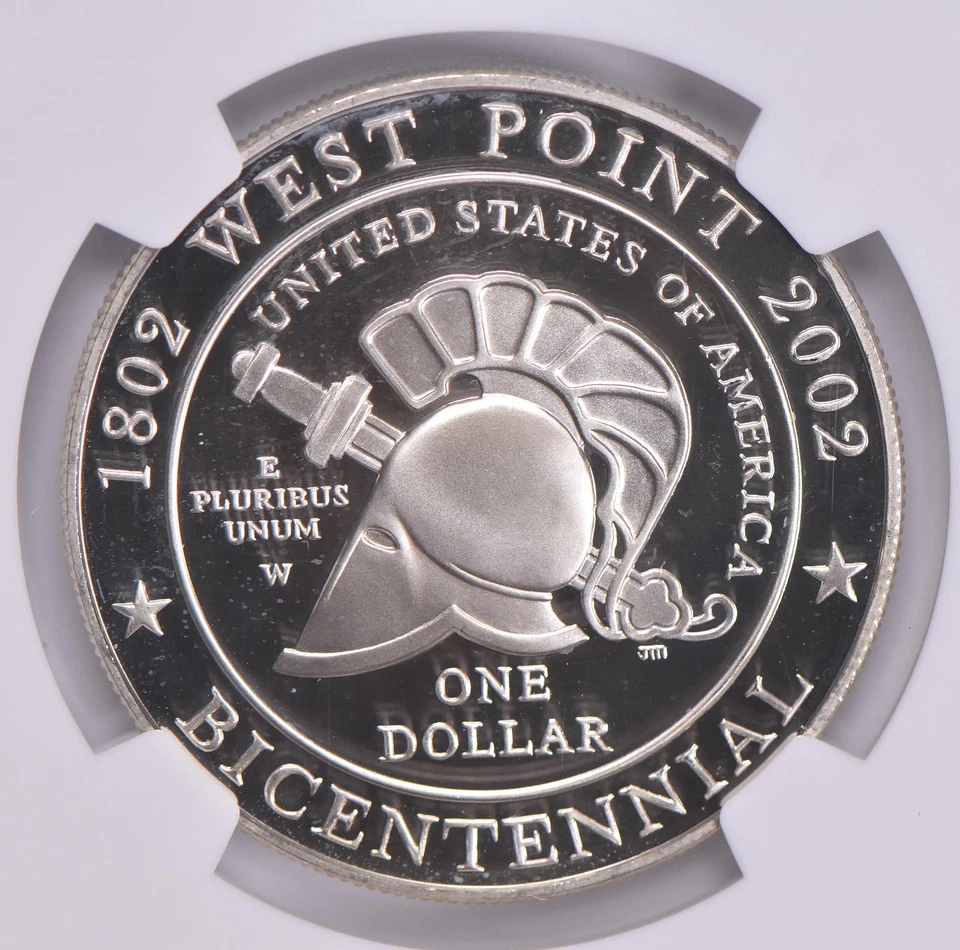 Proof 9.9 UCam 2002-W West Point Commemorative Dollar NGC X NGCX *8926 - Image 4 of 4